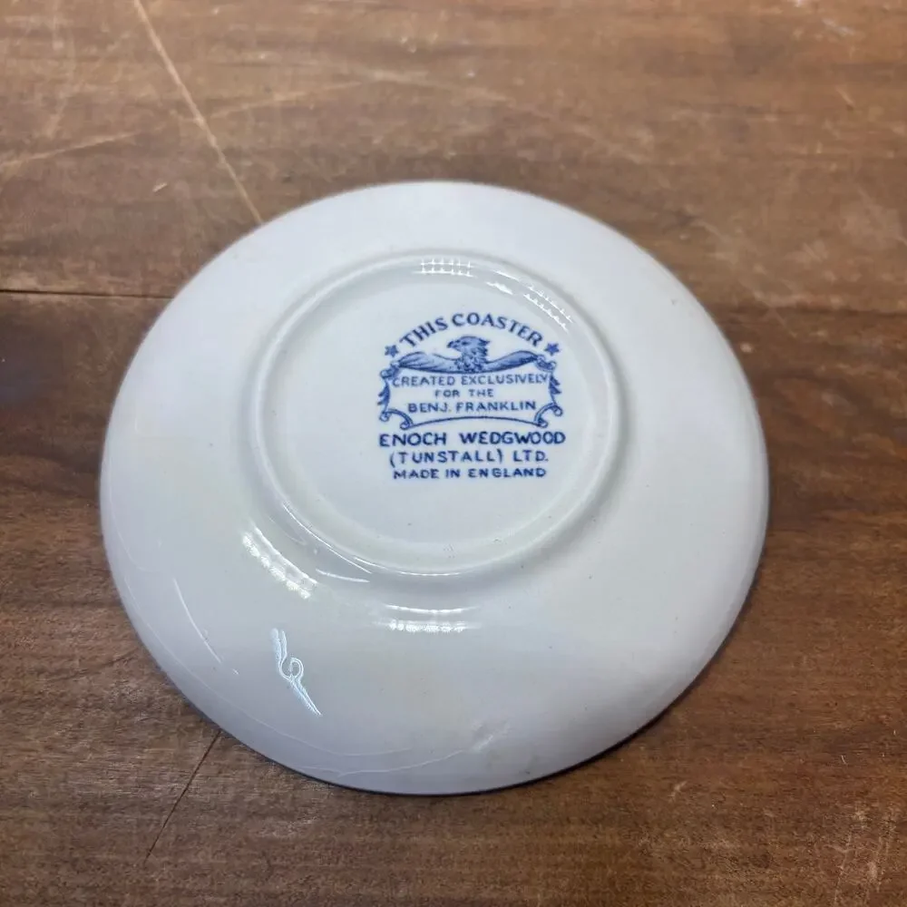 Enoch Wedgwood Benjamin Franklin Porcelain Coaster